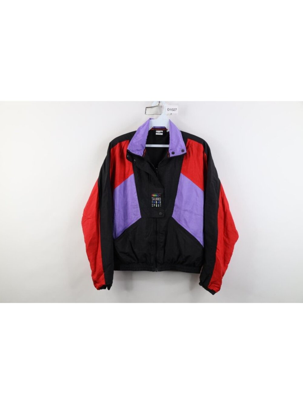 Puma Womens XS Spell Out Color Block Cropped Fit Full Zip Windbreaker Jacket